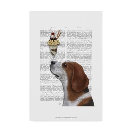 Fab Funky 'Beagle Ice Cream Text' Canvas Art,16x24